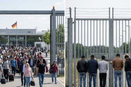 Zdjęcie przedstawiające przejście graniczne, ilustrujące kryzys migracyjny w Niemczech.