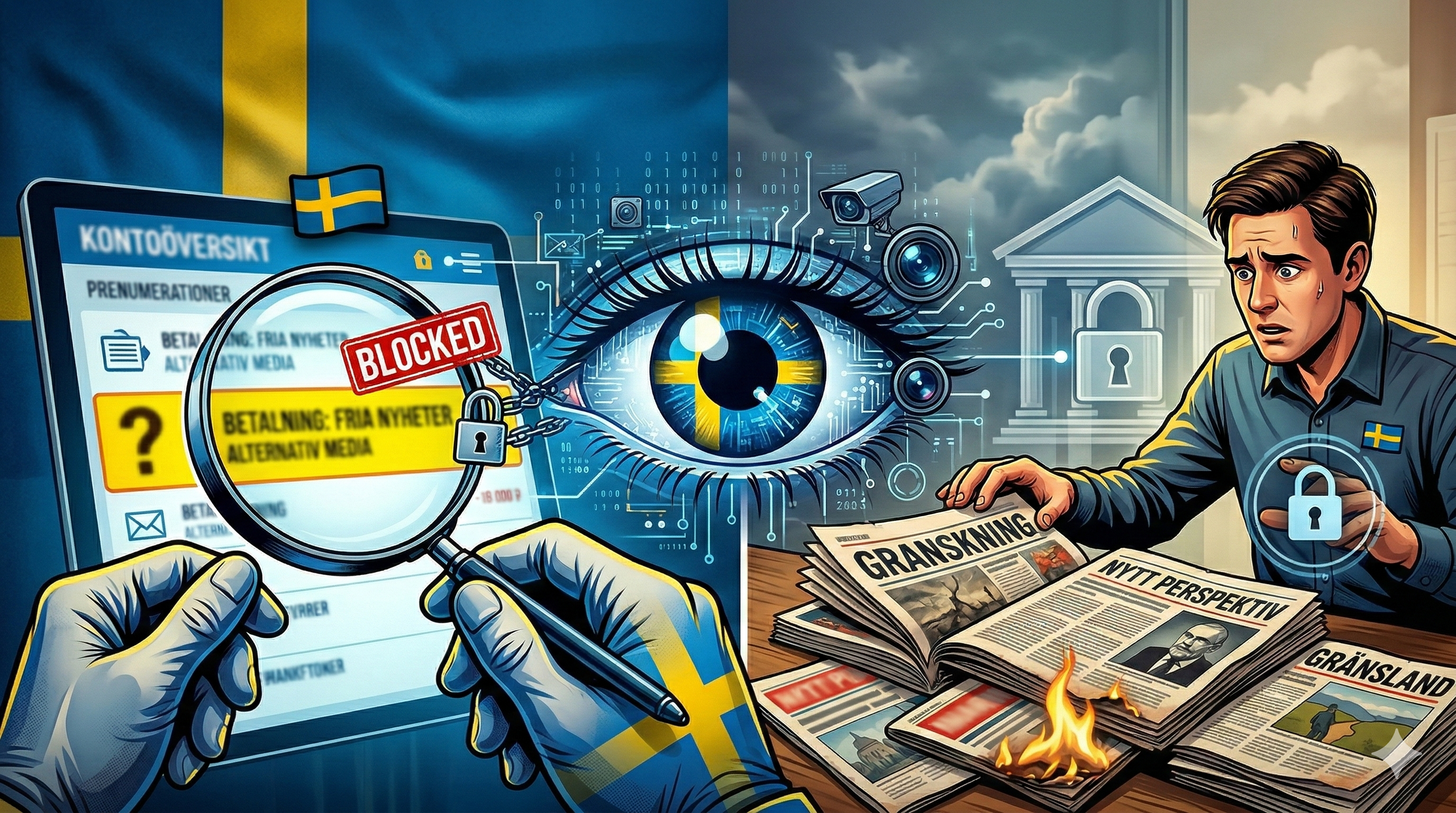 W Szwecji Twój bank wie co czytasz i może ukarać cię za niewłaściwe poglądy.