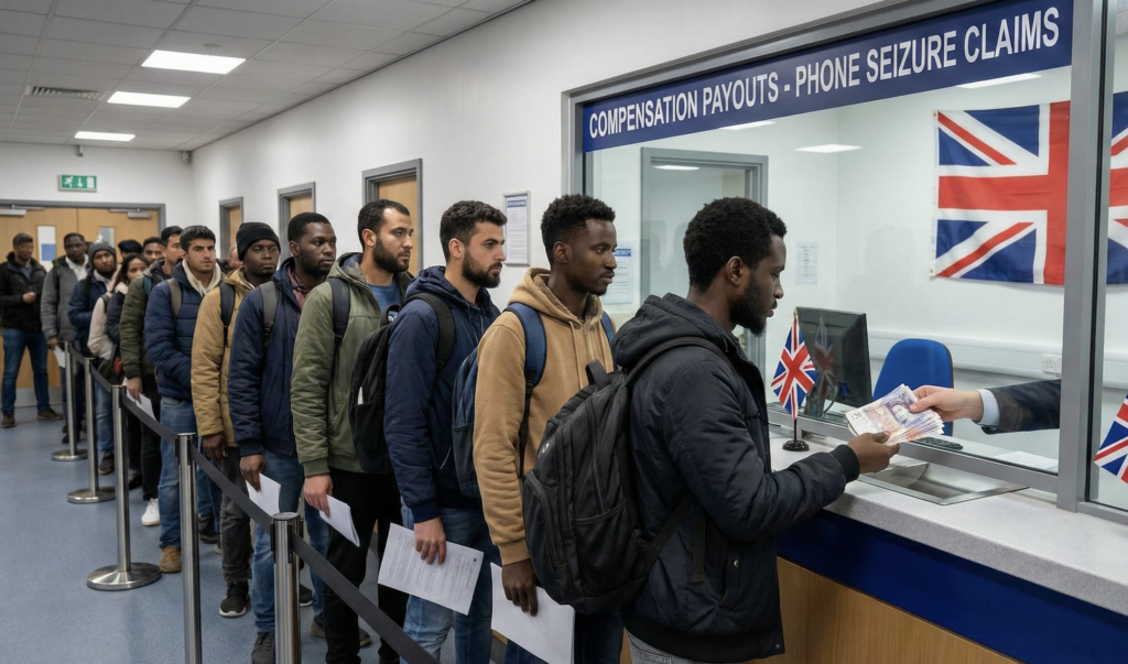 Odszkodowania dla imigrantów: 500 000 funtów za konfiskatę telefonów.