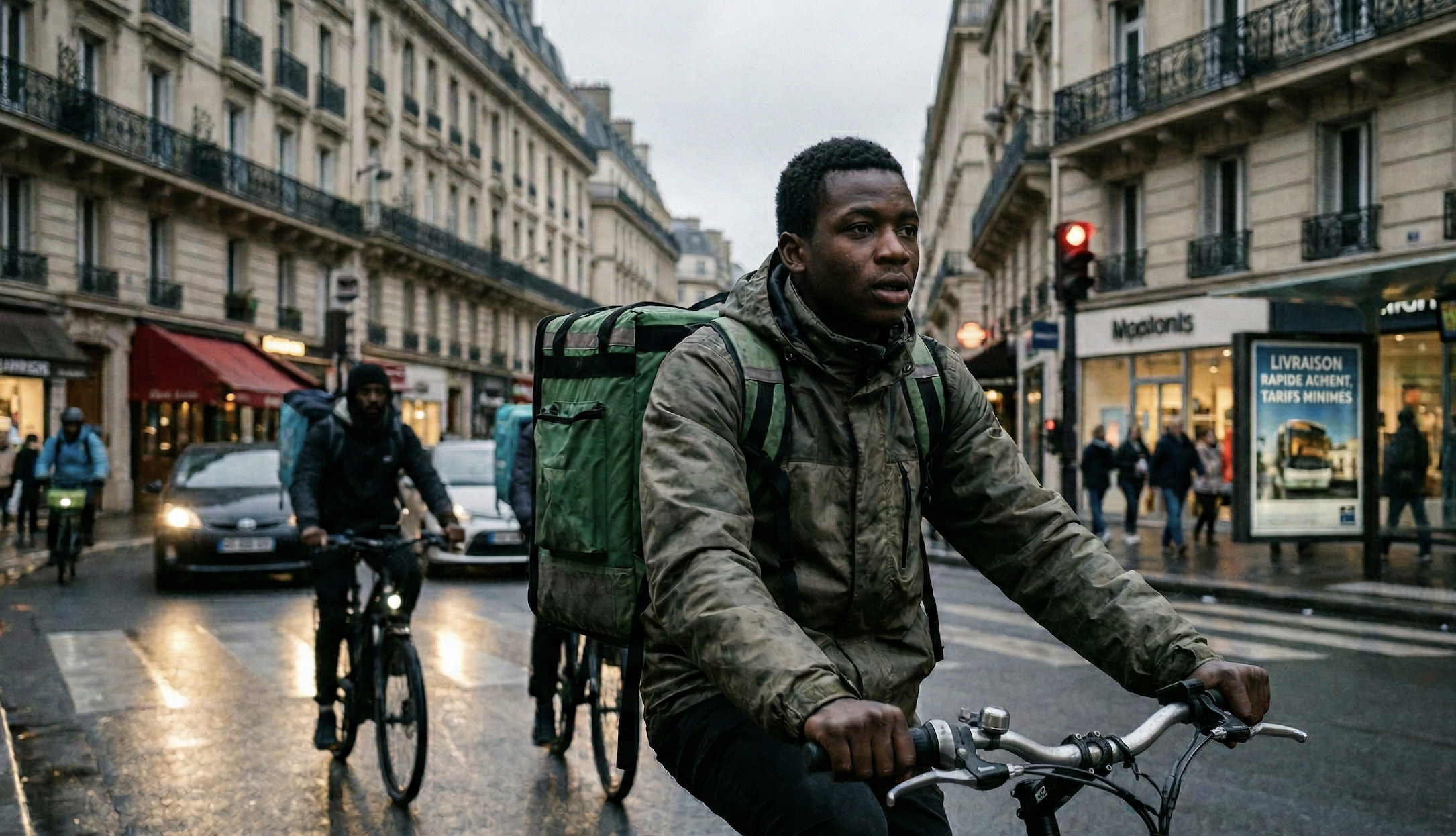 Nielegalni imigranci dowożą jedzenie. Tak wygląda współczesna europejska gospodarka.