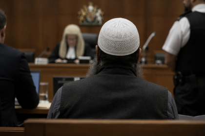 Sala sądowa oraz proces imama za brutalne przestępstwa