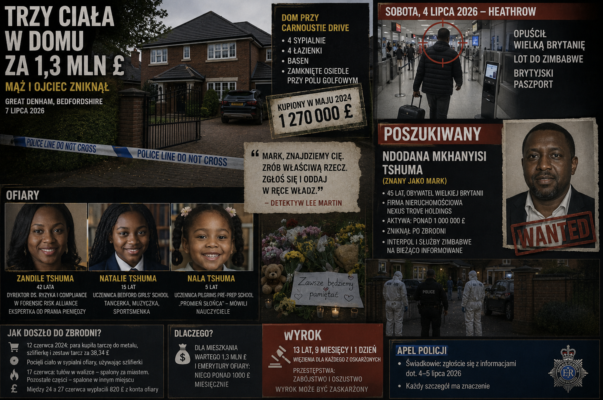 Zamordował żonę i córki w willi za 1,3 mln funtów.