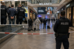 Zabezpieczone miejsce zbrodni w galerii handlowej