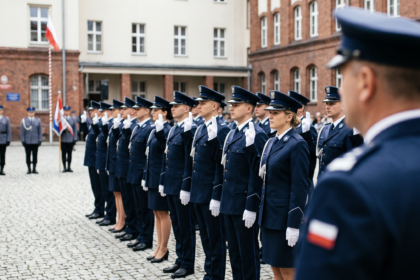 Uroczystość ślubowania policjantów [Zdjęcie wygenerowane w AI]