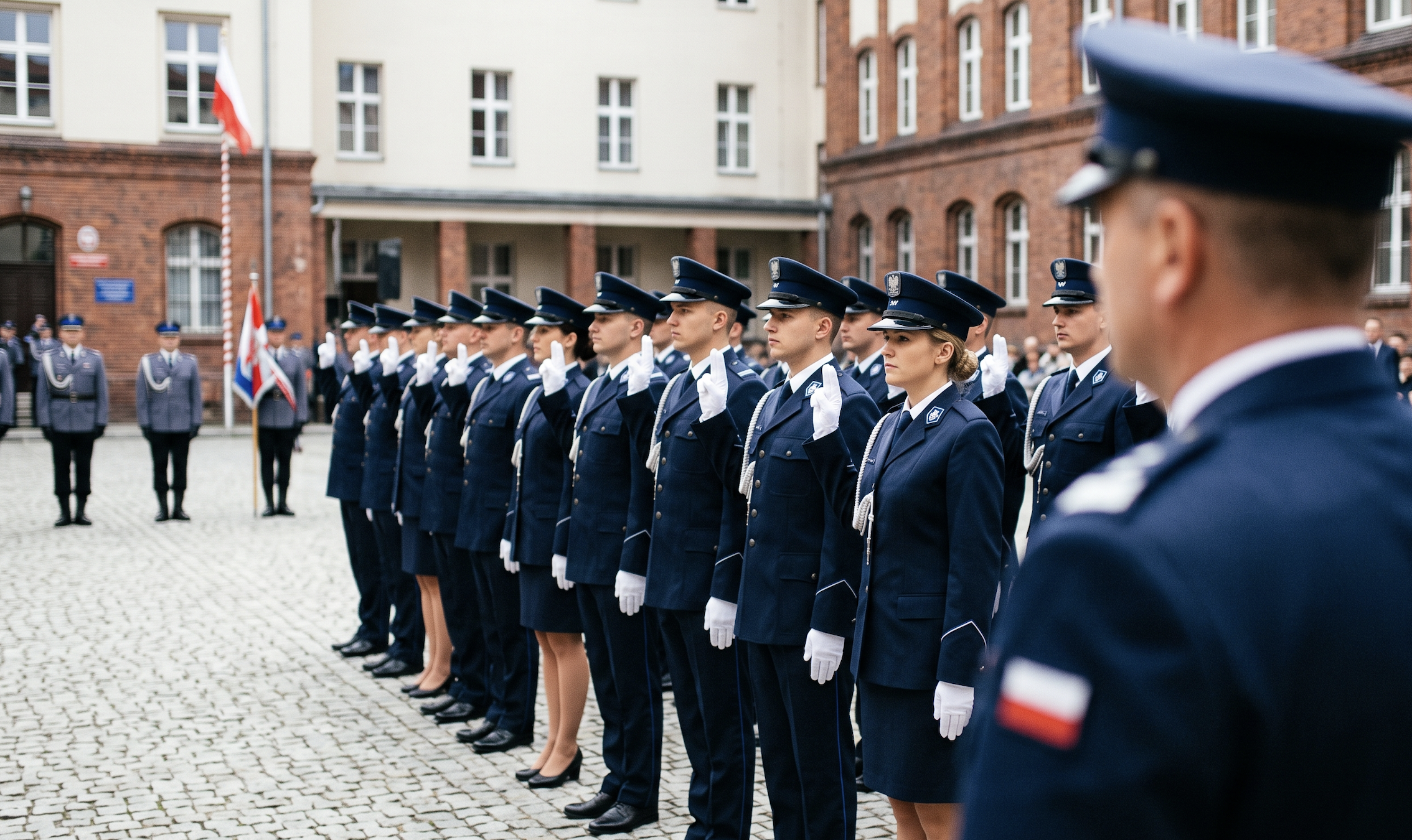 Uroczystość ślubowania policjantów [Zdjęcie wygenerowane w AI]