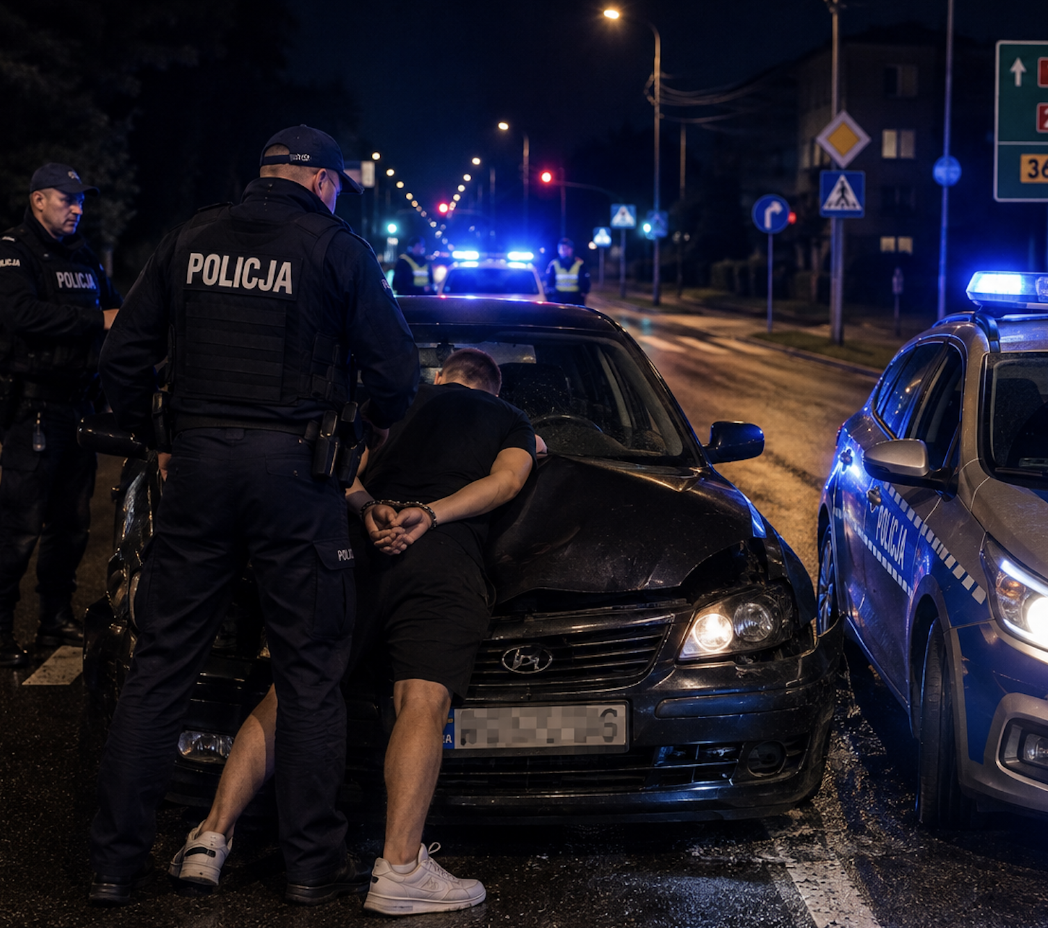 20 letni Ukrainiec zatrzymany przez policję [Zdjęcie wygenerowane w AI]