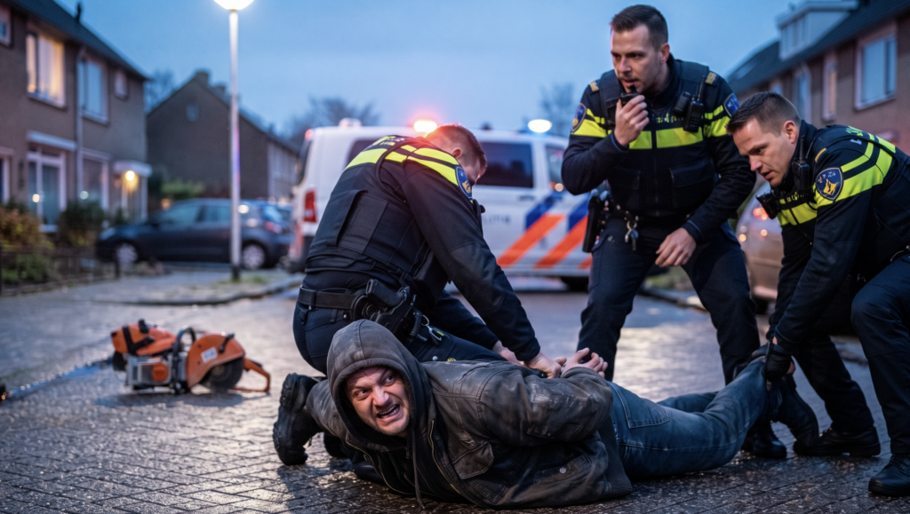 Tilburg: Mężczyzna z piłą ruszył na policjanta, użyto broni!