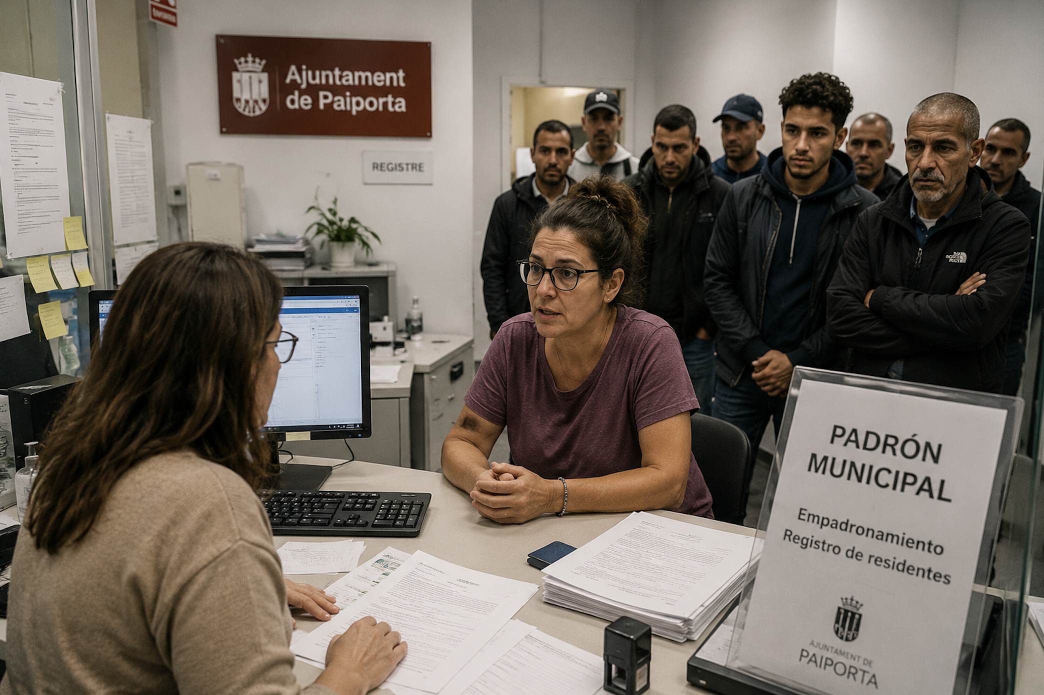 Wolontariuszka w centrum deportacyjnym [wygenerowane przez AI]