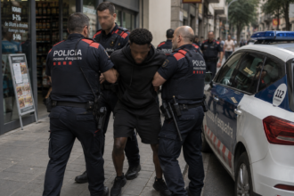 Policja zatrzymuje mężczyznę [zdjęcie wygenerowane w AI]